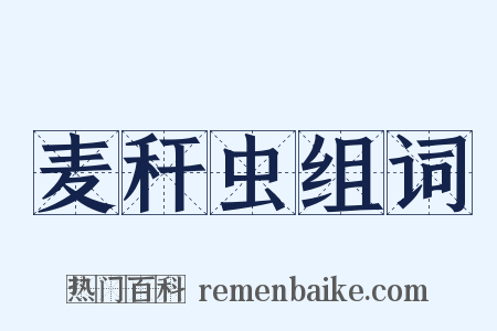 麦秆虫组词是什么意思的图片